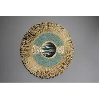 Hasırlı Duvar Aynası 3Natural-4