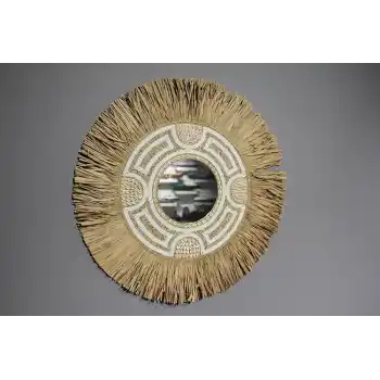 Hasırlı Duvar Aynası 3Natural-5