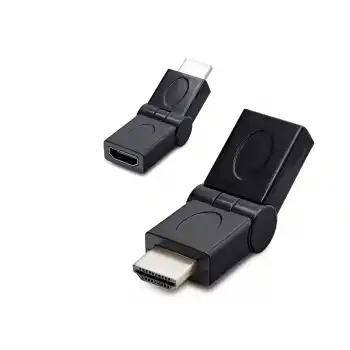 Hdmi Erkek Dişi Mafsallı Adaptör - Siyah HDX1257