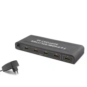 Hdmi Splitter 4K 3D 1 In 4 Out - Siyah HDX1294