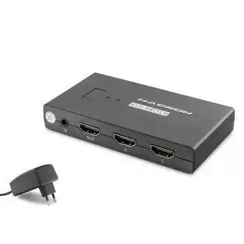 Hdmi Usb Kvm Switch 2 Port Hdmi 4 Port Usb Dahili Kablolu - Siyah HDX1373