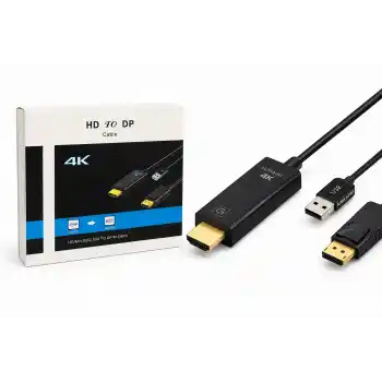 Hdmı Usb To Displayport Aktif Dönüştürücü Kablo 4K 60Hz 26 Cm HDX7901