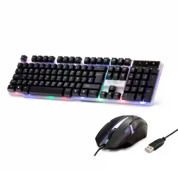 Kablolu Oyuncu Klavye Mouse Set Led Q Siyah H837Q
