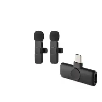 Kablosuz Çift Mikrofon Type-C Siyah HDX2789