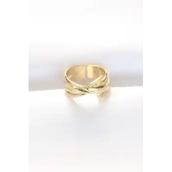 Kalın Gold Renk Ayarlanabilir Yüzük
