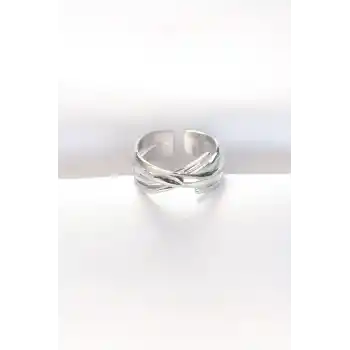 Kalın Silver Renk Ayarlanabilir Yüzük