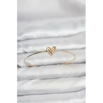 Kalp Model Gold Renk Bileklik