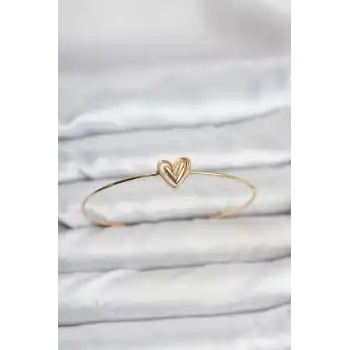 Kalp Model Gold Renk Bileklik