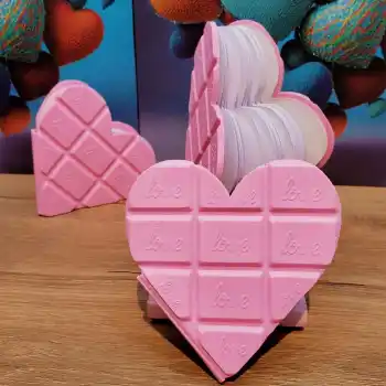 Kalpli Çikolata Not Defteri Pembe