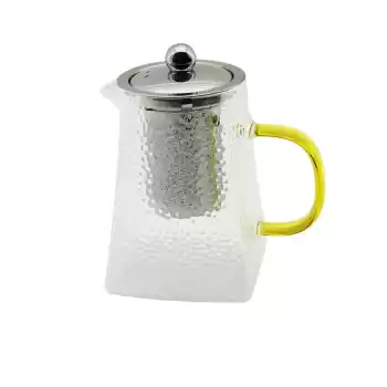 KARE KABARTMALI - BOROSİLİKAT  CAM DEMLİK 550ML (5069)