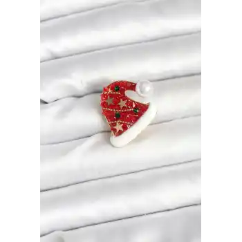 Kırmızı Şapka Model Yılbaşı Temalı Broş