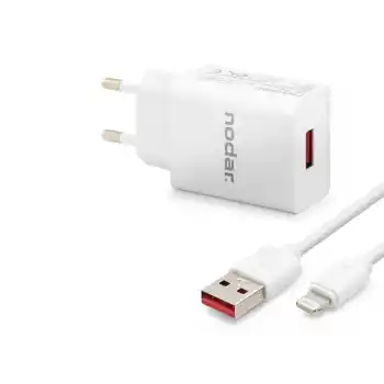 Lightning Hızlı Şarj Seti 12W 2.4A Usb Adaptörlü - Beyaz ND1001