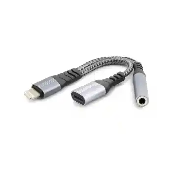 Lıghtnıng To Type-C + 3.5 Mm F Kablo Siyah GJ-012