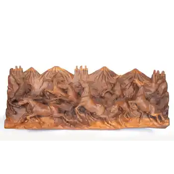 Maun Ağacı El Oyması At Tasarımı Pano 4Ratnı-4