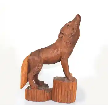 Maun Ağacı El Oyması Kurt Figürü 4Ratnı-17