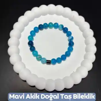 Mavi Akik Taş Bileklik