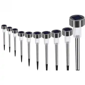 Metal Gövdeli Solar Bahçe Lambası 10 lu Paket
