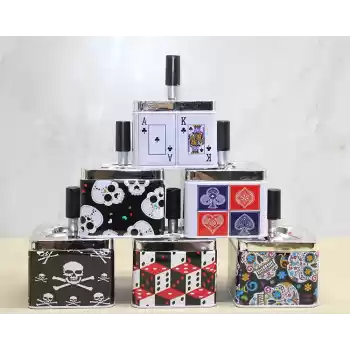 Metal Renkli Basmalı Küllük  Alk4530