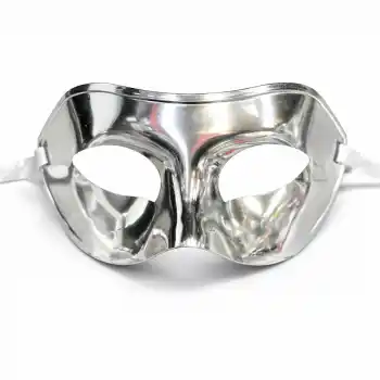 Metalize Parlak Parti Maskesi Gümüş Renk 16x7 cm