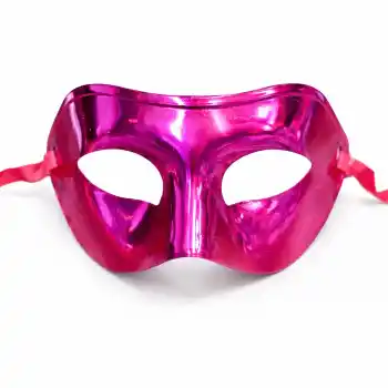 Metalize Parlak Parti Maskesi Pembe Renk 16x7 cm