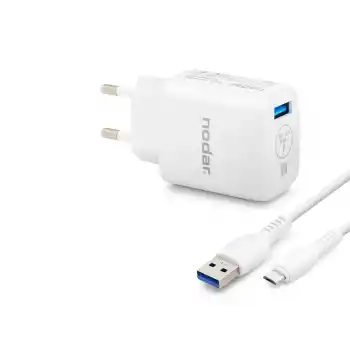 Micro Usb Qc 3.0 Hızlı Şarj Seti 18W 3.4A Usb Adaptörlü - Beyaz ND1009