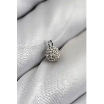 Misineli Topcuk Model Gümüş Renk Hayalet Kolye