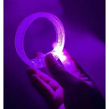Mor Led Işıklı Baskı Yapılabilen Pilli Bileklik Bilezik 1,5 cm Genişlik