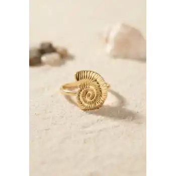 Nautilus Tasarım Gold Renk Kadın Yüzük