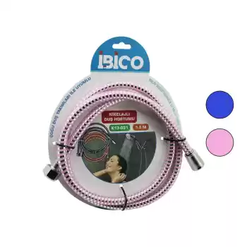 NİKELAJLI RENKLİ PLASTİK DUŞ HORTUMU ANTİ TWİST=DOLANMAZ-KIVRILMAZ-KOPMAZ 1.5MTKARTELALI (5069)