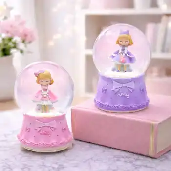 Orta Boy Işıklı Ve Müzikli Prenses Figürlü Kar Küresi