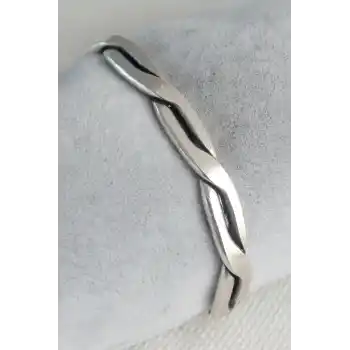 Otantik Gümüş Renk Motif İşleme Plaka Erkek Bileklik