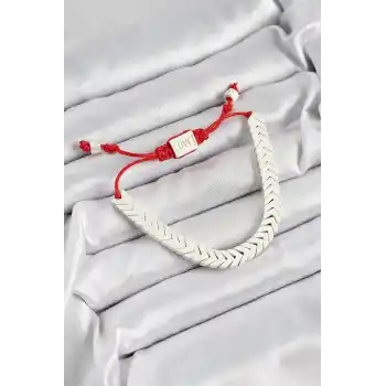 Pirinç Asansörlü Beyaz Juju Kadın Bileklik