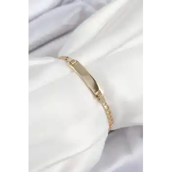 Pirinç Dikdörtgen Model Gold Renk Xuping Bebek Künyesi