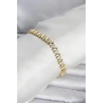 Pirinç Gold Renk Arpa Model Kadın Bileklik