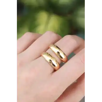 Pirinç Gold Renk Ayarlanabilir Şerit Yüzük
