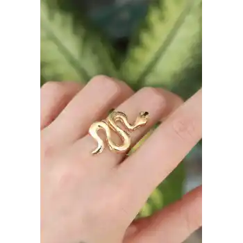 Pirinç Gold Renk Ayarlanabilir Yılan Yüzük