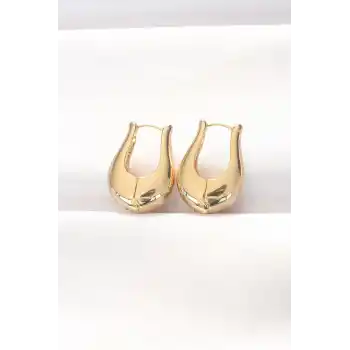 Pirinç Gold Renk Bombeli Küpe