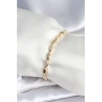 Pirinç Gold Renk Damla Model Kadın Bileklik