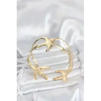 Pirinç Gold Renk Deniz Yıldızı Model Kadın Bileklik