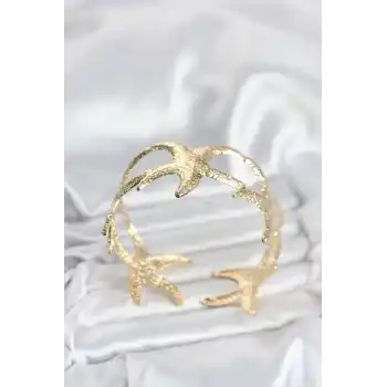 Pirinç Gold Renk Deniz Yıldızı Model Kadın Bileklik
