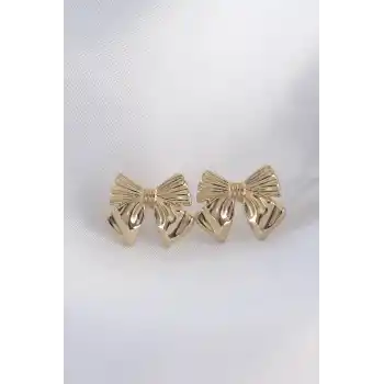 Pirinç Gold Renk Fiyonk Küpe