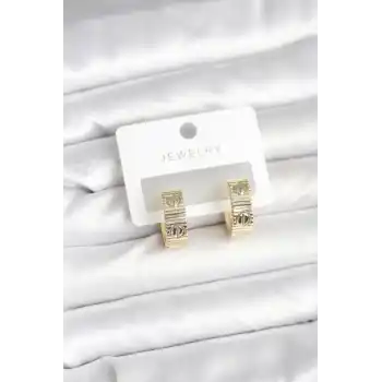 Pirinç Gold Renk Halka Kadın Küpe