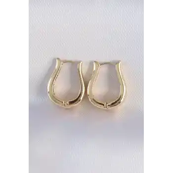 Pirinç Gold Renk İçi Boş Gül Küpe