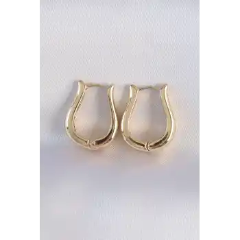 Pirinç Gold Renk İçi Boş Gül Küpe