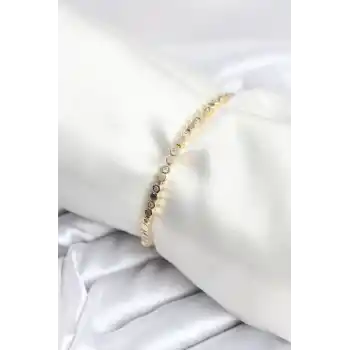 Pirinç Gold Renk İnce Petek Model Kadın Bileklik