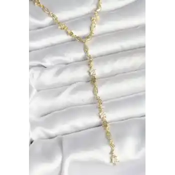 Pirinç Gold Renk Kadın Manifest Kolye