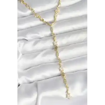 Pirinç Gold Renk Kadın Manifest Kolye