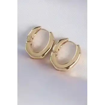 Pirinç Gold Renk Kalın Kemik Model Küpe