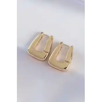 Pirinç Gold Renk Kalın Küpe