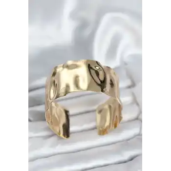 Pirinç Gold Renk Levha Model Kadın Bileklik